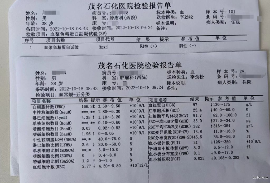 2022-10-20广东茂名白血病患者需要O型Rh(-)血小板治病(已结案) - 稀有血型总库 - 中希网